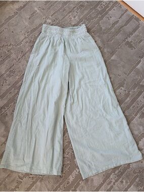 American Eagle Outfitters Light Sage Elastic Waist Pull-On Pants